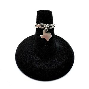 Vintage James Avery Sterling Silver Texas Charm Ring Braided Band Size 4 1/2